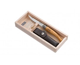 Нож Opinel филейный 10 см  в деревянной коробке с рукояткой из оливкового дерева